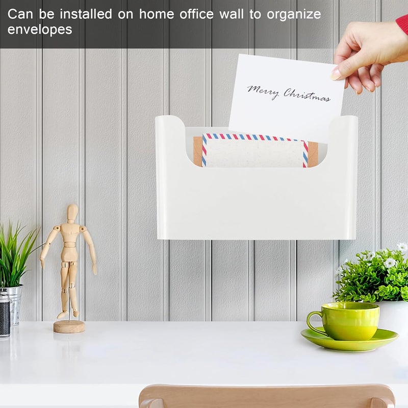 POUYRBA Wall File Holder - White Plastic Wall Mount File Organizer for Office, Home, Classroom - Image 4